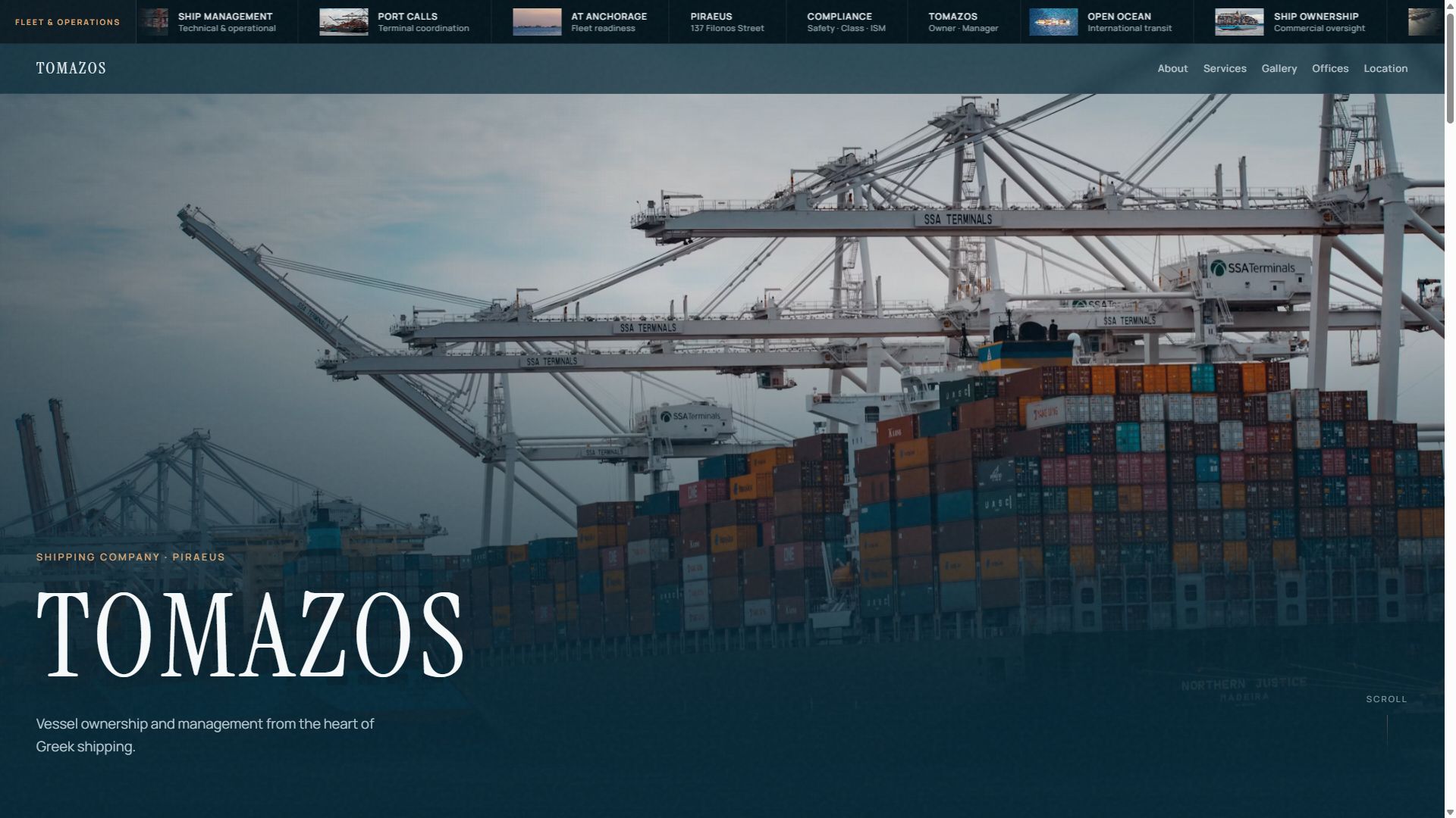 TOMAZOS Shipping — Homepage hero